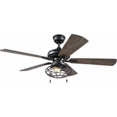 5 Blades Ceiling Fans With Lights The Home Depot - 52 Divisadero 5 Blades Ceiling Fan Light Kit Included