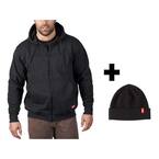 Men's Large Black No Days Off Hooded Sweatshirt with Black Cuffed Knit Hat