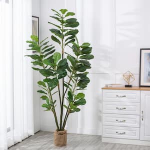 82 .68 in. H Artificial Fiddle Leaf Fig Plant in Pot (Set of 2)