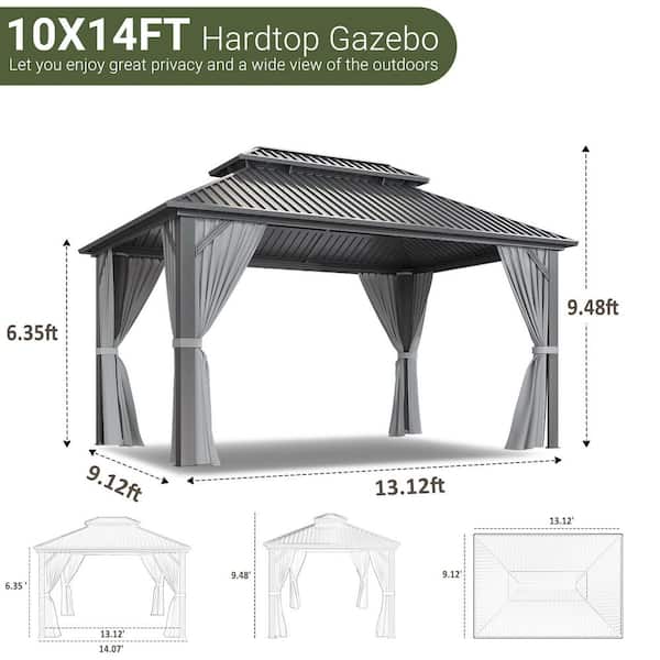 AirWire 14 ft. W x 10 ft. D Aluminum Hardtop Gazebo