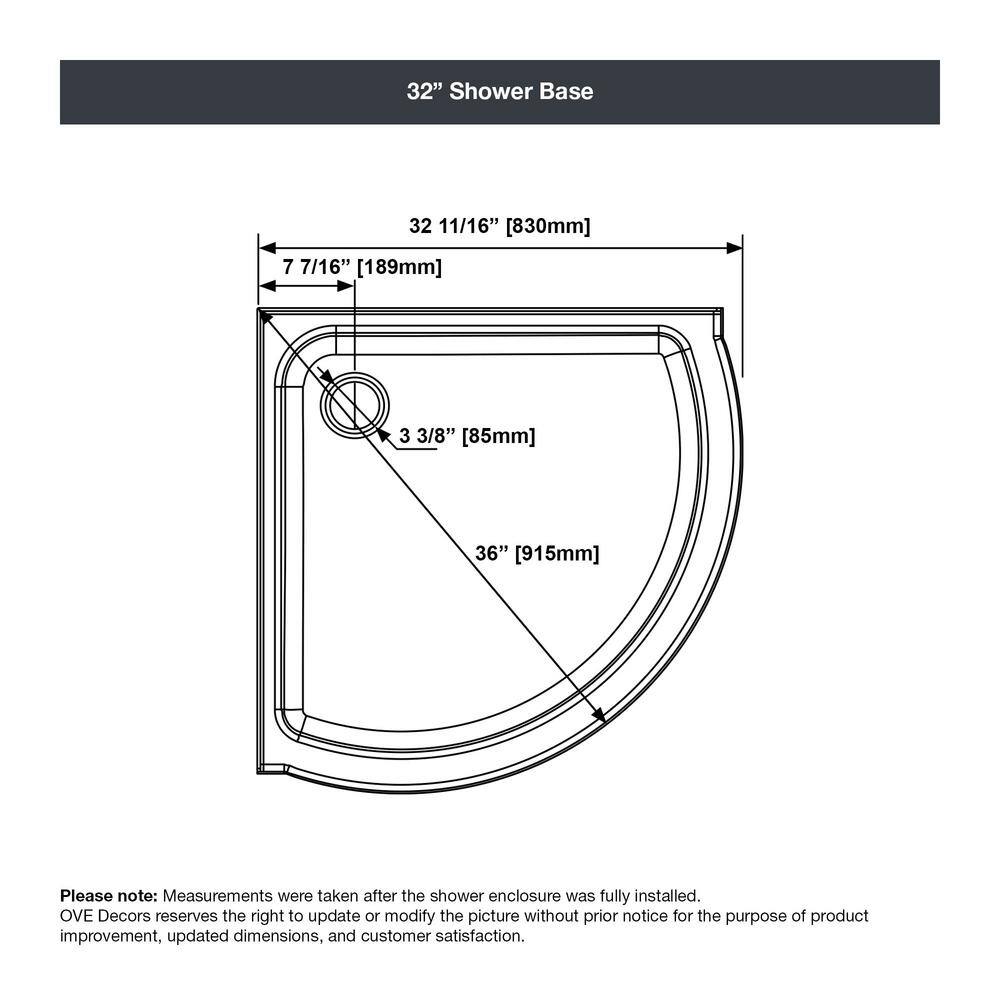 Polished Chrome 33" Round Corner Shower Kit with Clear Glass Panels