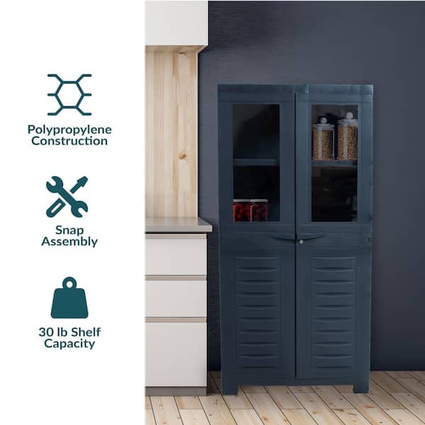 Sunnydaze Window-Front 23.5 in. W x 48.75 in. H x 14 in. D Storage