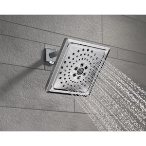 3-Spray Patterns 1.75 GPM 7.63 in. Wall Mount Fixed Shower Head with H2Okinetic in Lumicoat Chrome