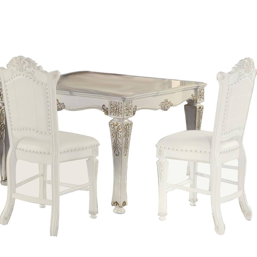 Dresden Bone White 55" Square Counter Height Dining Table