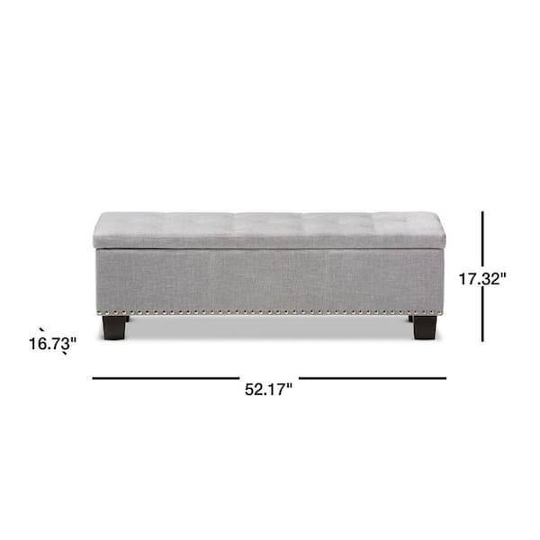 Baxton Studio Hannah Light Gray Bench 28862 7050 HD The Home Depot