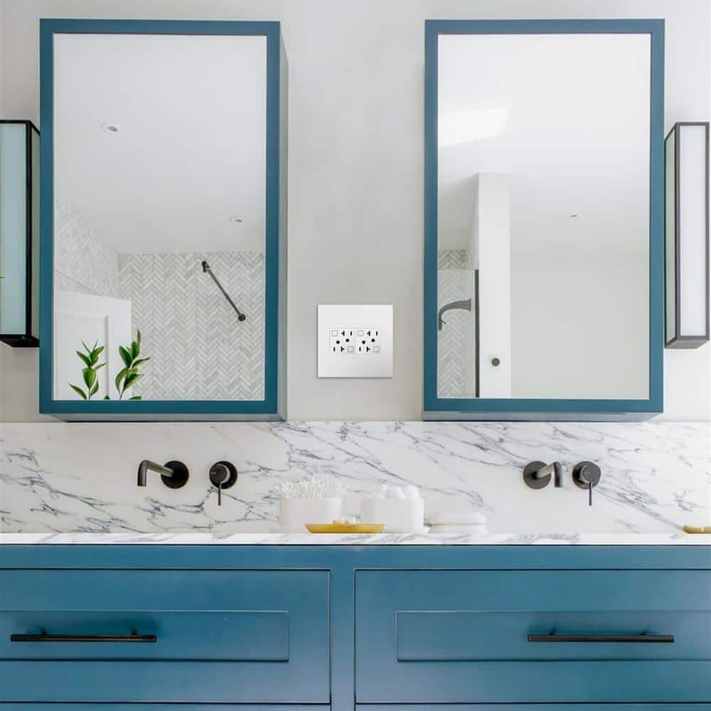 Gloss White 2-Gang Screwless Wall Plate