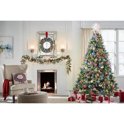 7.5 ft Sparkling Amelia Pine LED Pre-Lit Artificial Christmas Tree with 600 Warm White Micro Fairy Lights