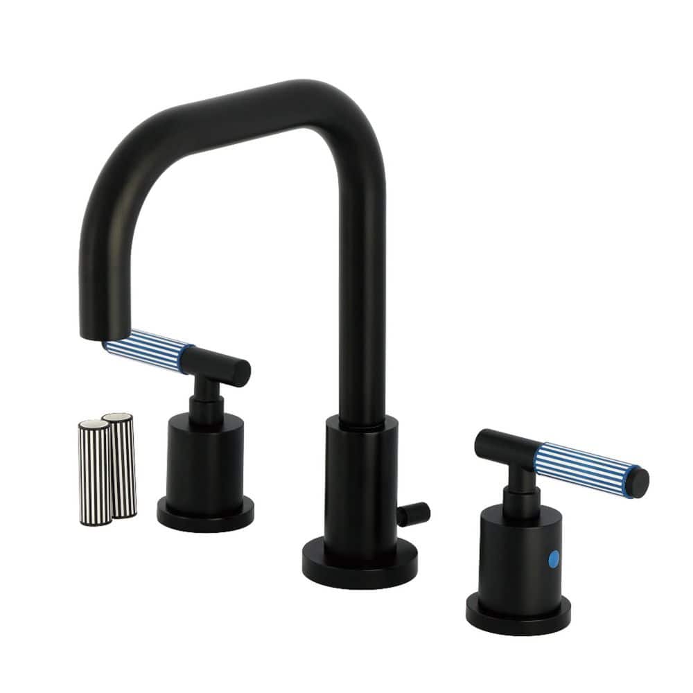 Verona Deck Mount 2-Handle 8 in. Widespread Bathroom Sink Faucet with Pop-Up Drain in Matte Black price history on PriceWatchPro
