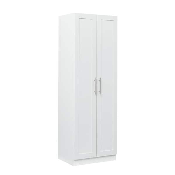 Wateday White Armoire with 4-Storage Spaces 70.87 in. H x 16.93 in. W x 23.62 in. D