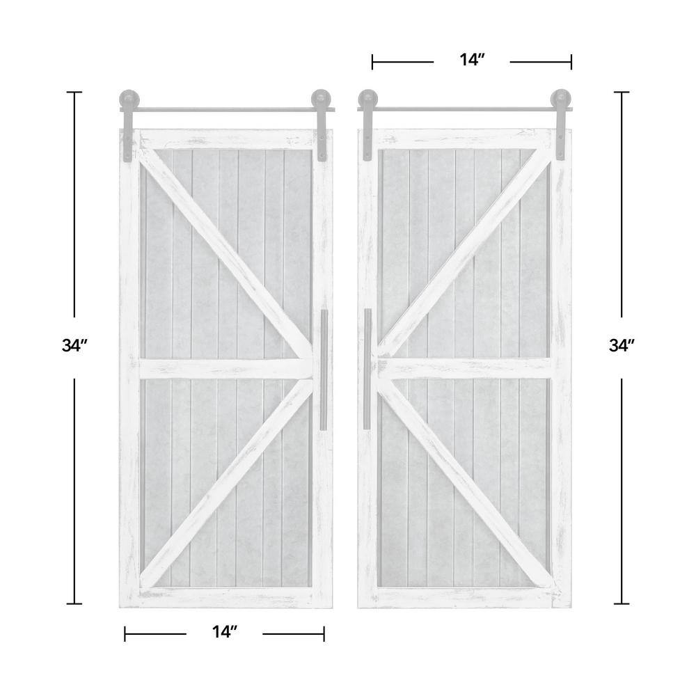 White and Silver Rustic Barn Door Wall Plaque Set