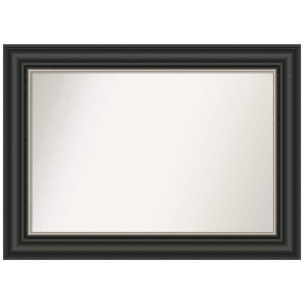 Amanti Art Ballroom Black Silver 43.5 in. x 31.5 in. Non-Beveled Modern Rectangle Framed Wall Mirror in Black