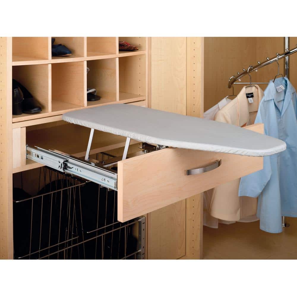 Chrome Pull-Out Foldaway Ironing Board for Cabinet Drawer