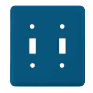 Blue 2-Gang Toggle Wall Plate (1-Pack)