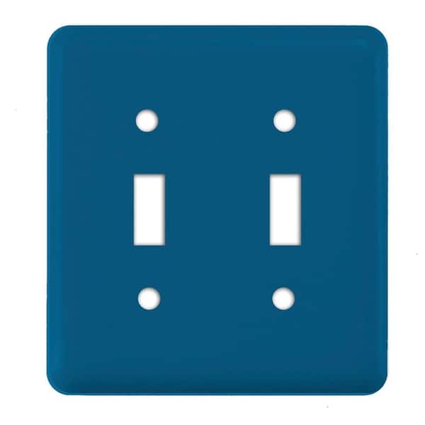 AMERELLE Blue 2-Gang Toggle Wall Plate (1-Pack)