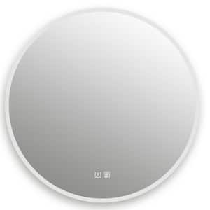 44 in. W x 44 in. H Round Frameless LED Light with 3 Color and Anti-Fog Wall Mounted Bathroom Vanity Mirror