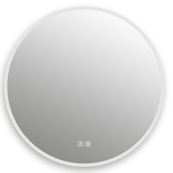 HOMLUX 32 in. W x 32 in. H Round Frameless LED Light with 3-Color