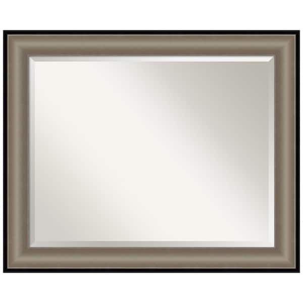 Amanti Art Imperial Pewter Black 33 in. H x 27 in. W Framed Wall Mirror