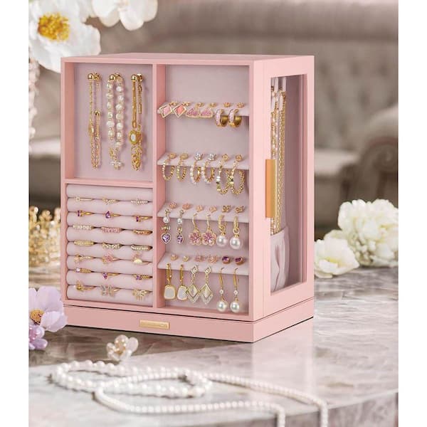 Jewelry Box 360° Rotating, Jewelry Storage Case with 5 Drawers