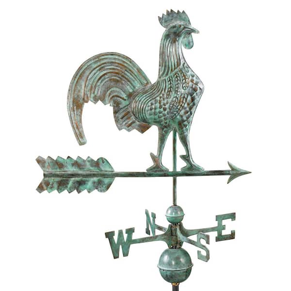 Rooster Weathervane - Blue Verde Copper