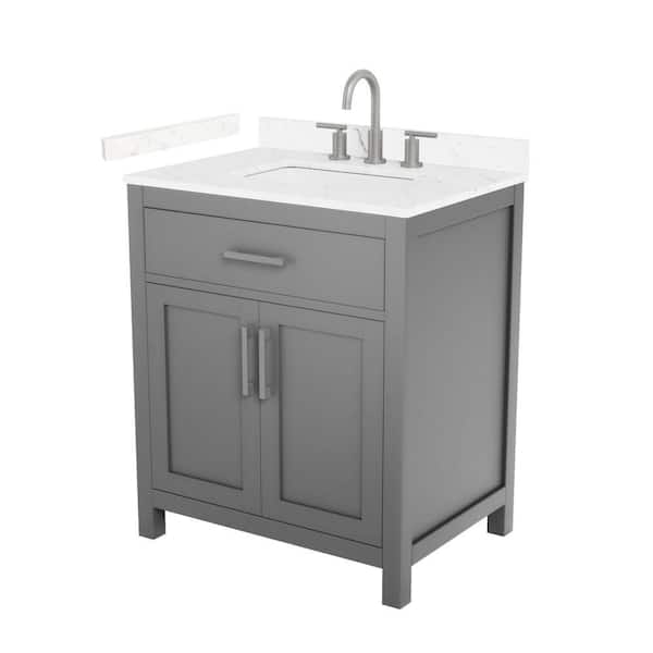 Beckett 30 in. Single Freestanding Dark Gray Bath Vanity with Carrara Cultured Marble Top