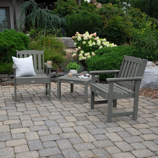 Lehigh Coastal Teak 3-Piece Recycled Plastic Patio Conversation Set