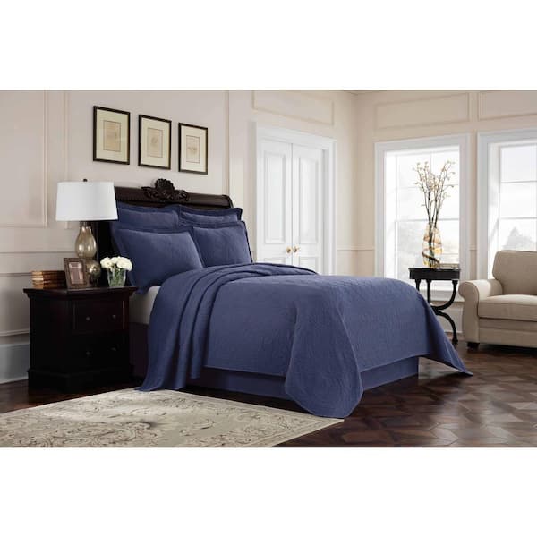 Royal Heritage Home Williamsburg Richmond Blue Solid Twin Bed Skirt