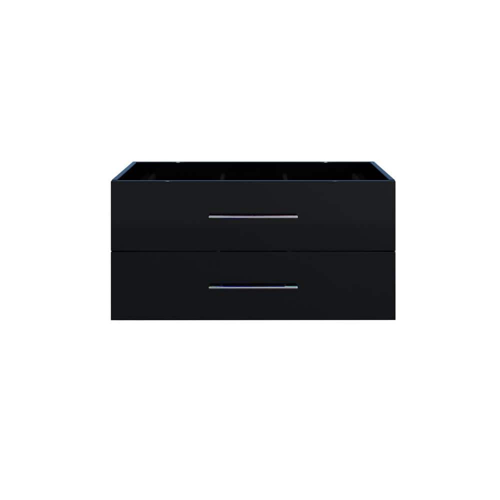 Napa 42 in. W x 20 in. D x 21 in. H Single Sink Bath Vanity Cabinet without Top in Glossy Black, Wall Mounted price history on PriceWatchPro
