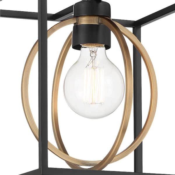 Designers Fountain - Kew Gardens 60-Watt 1-Light Matte Black Modern Pendant Light with Open Cage Design and No Bulbs Included