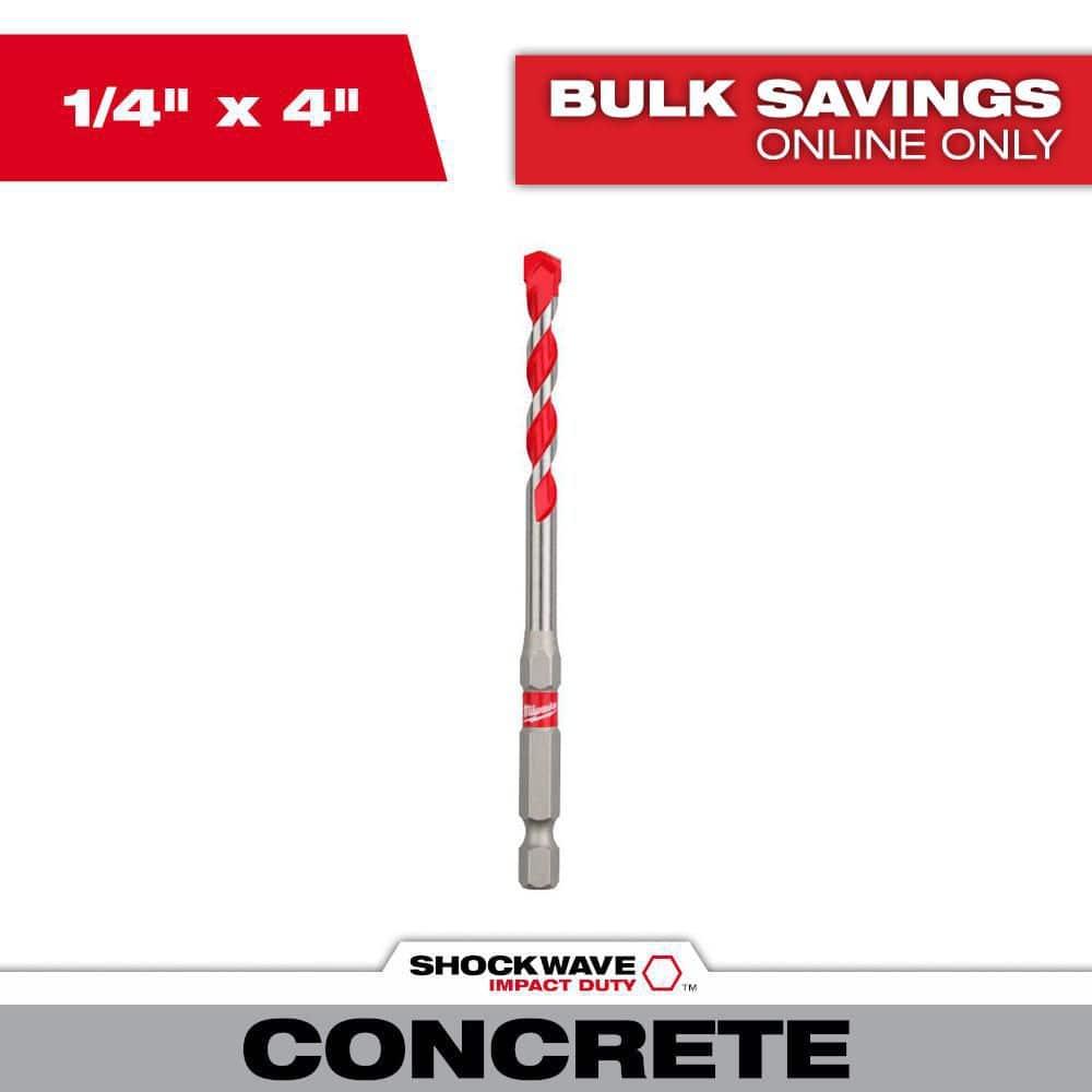 1/4 in. x 2 in. x 4 in. SHOCKWAVE Carbide Hammer Drill Bit for Concrete, Stone, Masonry Drilling price history on PriceWatchPro