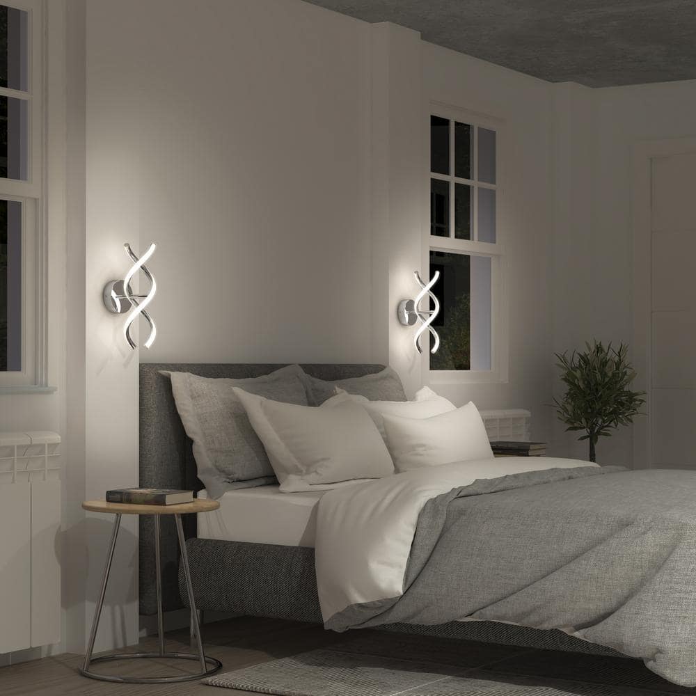 DNA 4.7 in. 1-Light Chrome Plated Selectable 3 CCT Integrated LED Sconce Vanity Light price history on PriceWatchPro