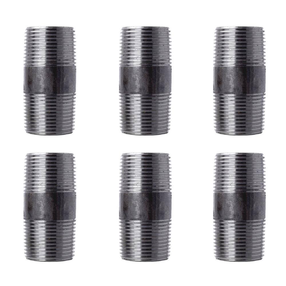 1 in. x 2-1/2 in. Black Industrial Steel Grey Plumbing Nipple (6-Pack) price history on PriceWatchPro