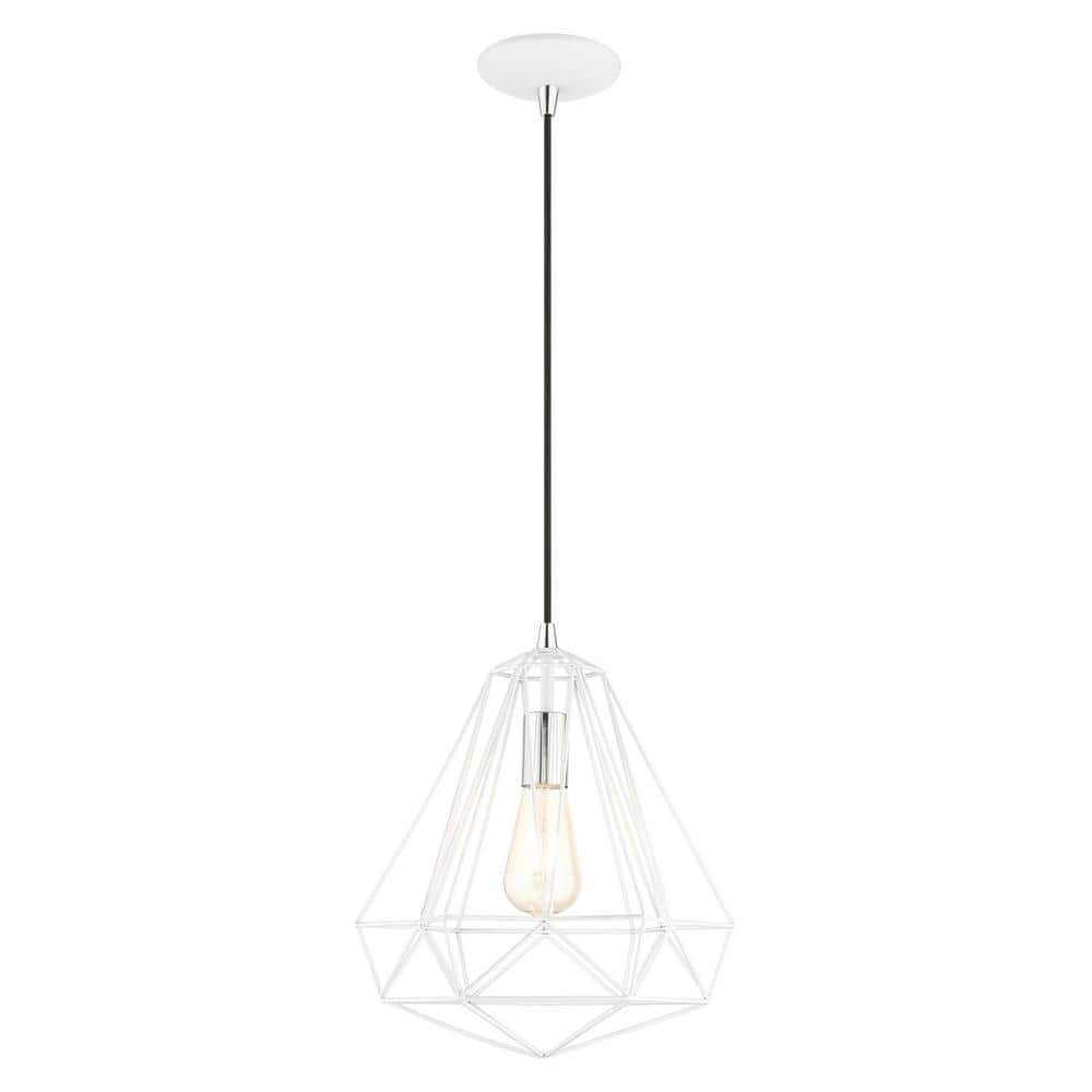 Shiny White Mini LED Pendant Light with Hand-Welded Frame