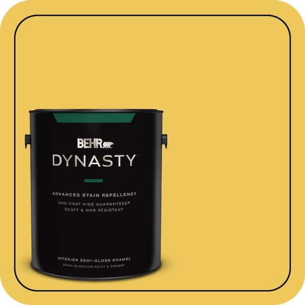 BEHR DYNASTY 1 gal. #390B-6 Citrus Zest Semi-Gloss Enamel Interior Stain-Blocking Paint & Primer