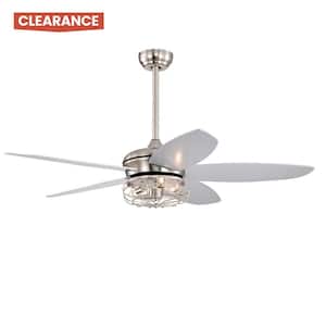 52 in. Indoor Sand Nickel LED Ceiling Fan with Light Kit, Downrod and Reversible Motor