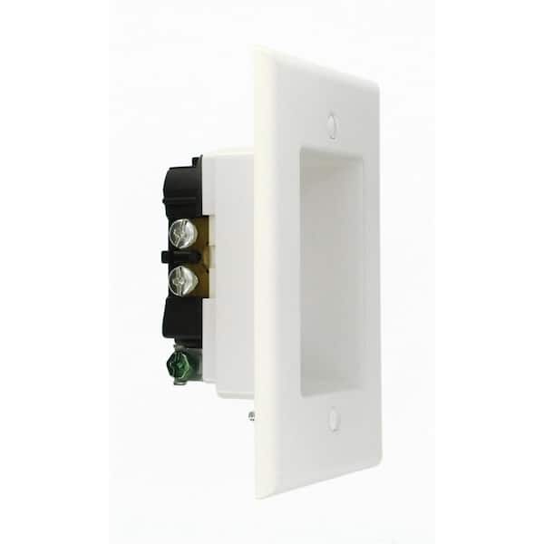 Leviton 15 Amp 1-Gang Recessed Duplex Power Outlet, White Leviton 15 Amp 1-Gang Recessed Duplex Power Outlet, White