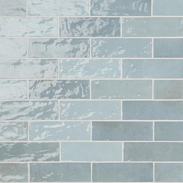 Kingston Sky Blue 3 in. x 8 in. Glazed Ceramic Wall Tile (5.38 sq. ft./case)