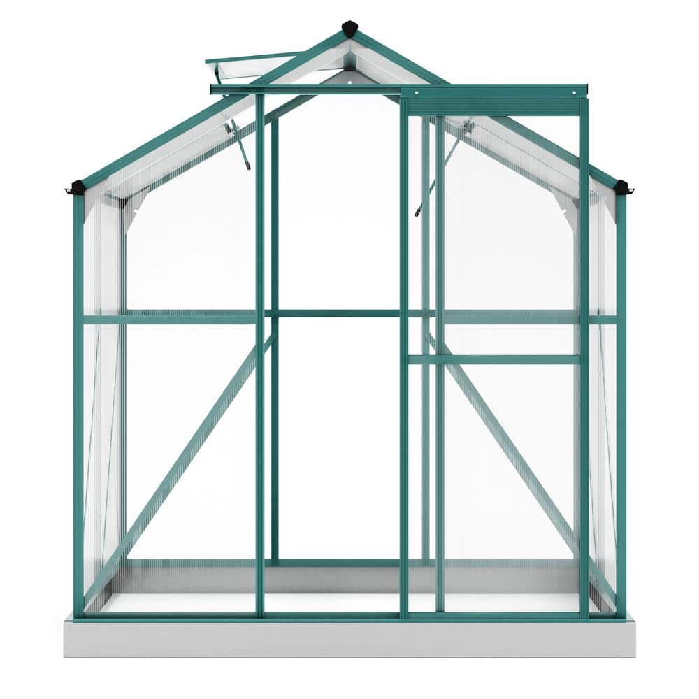 6.2 ft. W x 4.3 ft. D x 88.60 in. H Outdoor White Green House Walk-In  Outdoor Gardening Greenhouse 2 Window SBY-SH000197AAF - The Home Depot