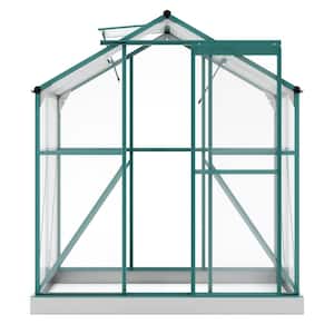 6.2 ft. W x 4.3 ft. D x 88.60 in. H Outdoor White Green House Walk-In Outdoor Gardening Greenhouse 2 Window