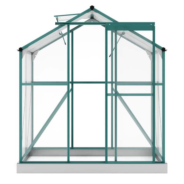 Unbranded 6.2 ft. W x 4.3 ft. D x 88.60 in. H Outdoor White Green House Walk-In Outdoor Gardening Greenhouse 2 Window