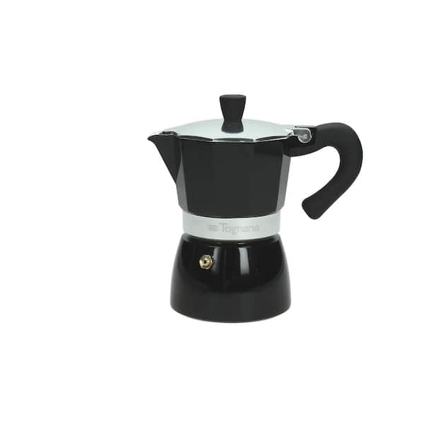 Tognana Coffee Star 6-Cup Black Cast Aluminum Coffee Maker