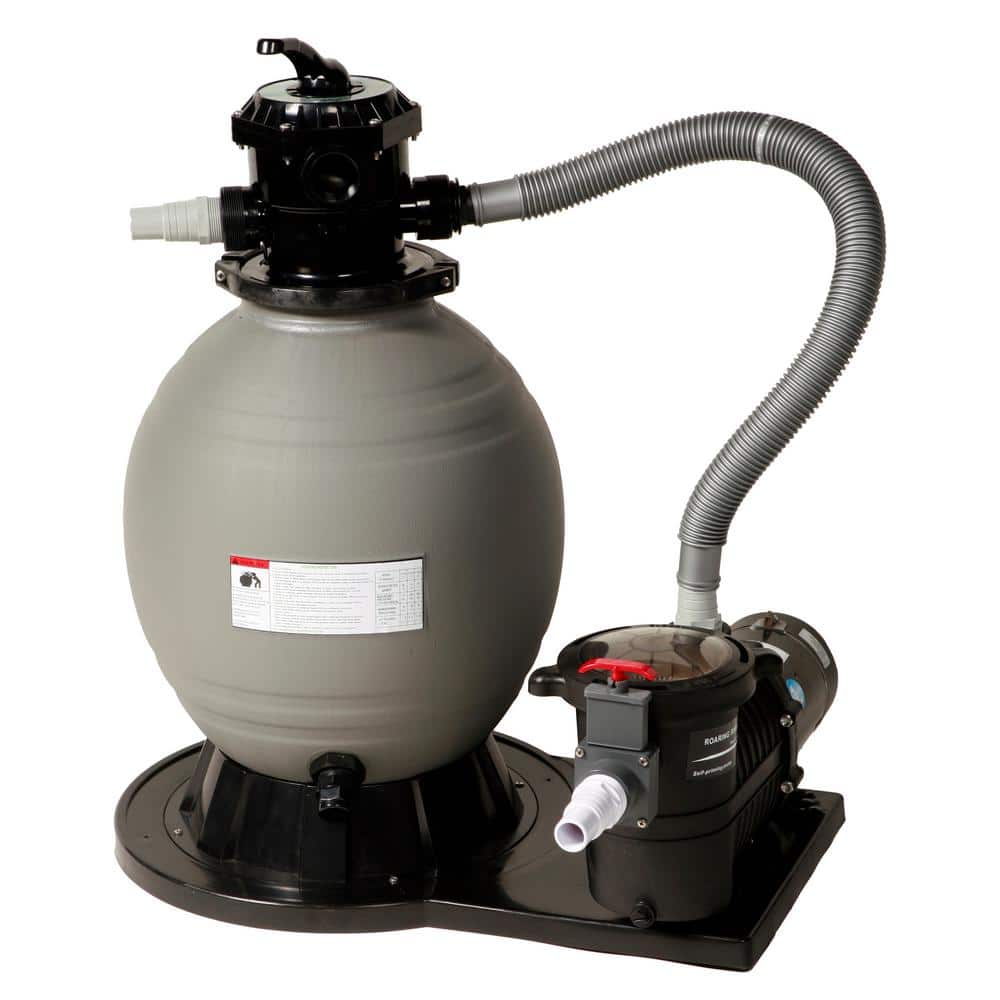 San Pedro 15' Round Gray Steel Above Ground Pool Package with Filter and Pump