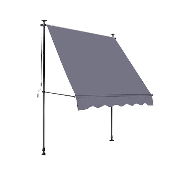 myhomore 9.8 ft. x 3.9 ft. Manual Retractable Awning Non-Screw with UV Protectio Door Window Awning Canopy Sun Shade Curtain, Gay