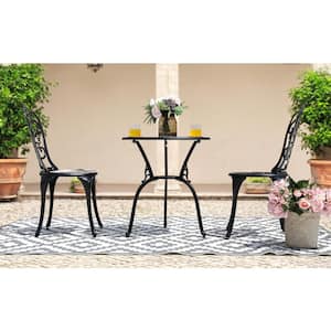 3-Piece Cast Aluminum Outdoor Bistro Furniture Set Patio Set with Small Round Table and 2 Chairs in Antique Copper