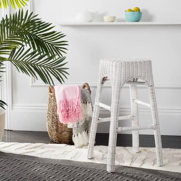Safavieh Percy White Distress Bar Stool Safavieh Percy White Distress Bar Stool