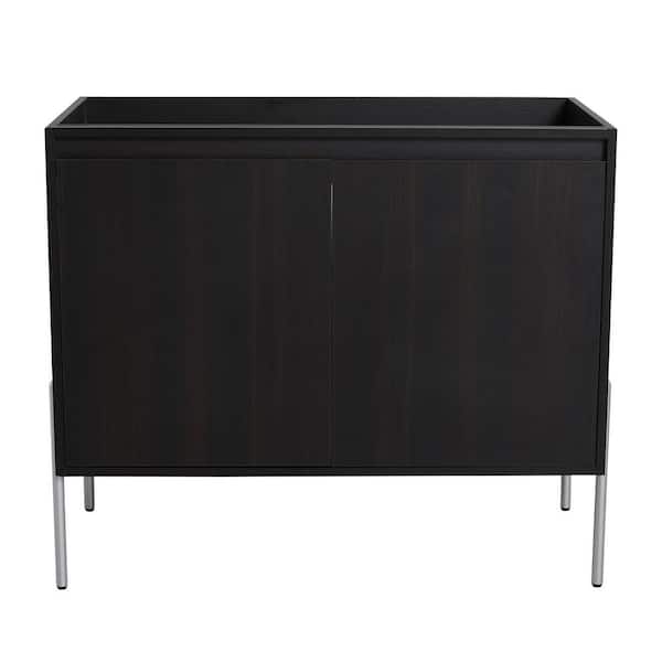35.06 in. Bath Vanity Cabinet Without Top in Dark Oak Unassembled