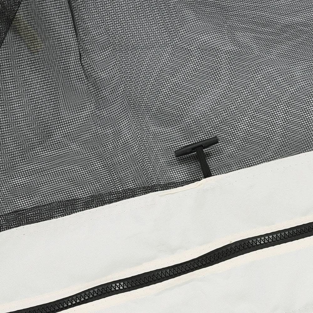 Beige Outdoor Polyester Mesh Sidewall Netting for Gazebos