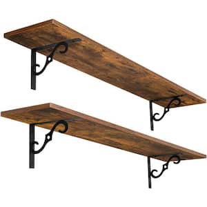 39.4 in. W x 7.9 in. D Rustic Brown Decorative Wall Shelf CL914WDR