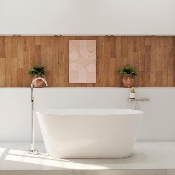 MAAX Calinda 60 in x 30 in Acrylic Non-Whirlpool Freestanding Oval Bathtub in White
