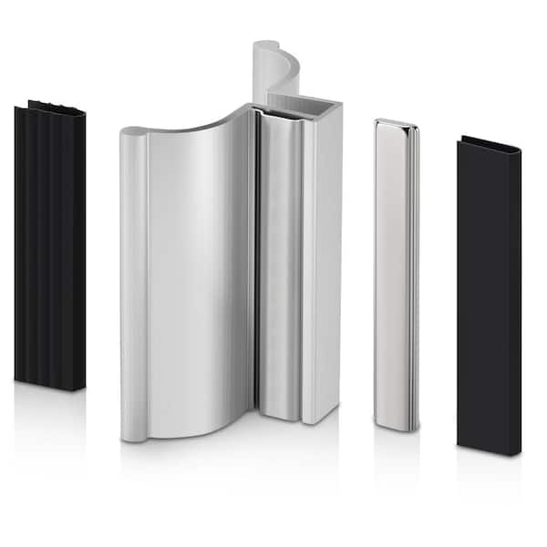 3 in. Shower Door Handle Bath Product Type in Silver Finish for Frameless Glass Doors with Magnet (1-Pair)