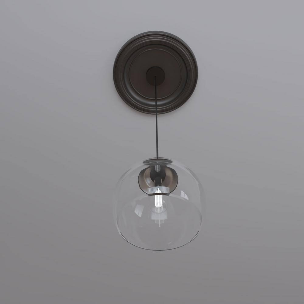 16" Universal Aged Metallic Weathered Steel PVC Ceiling Medallion